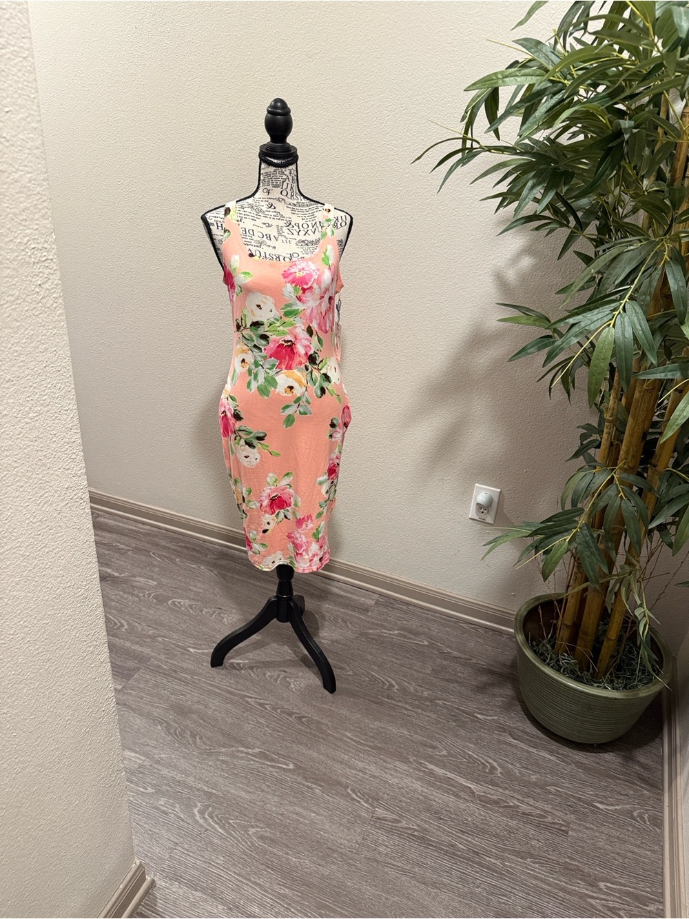iris Pink Floral Midi Slip Dress